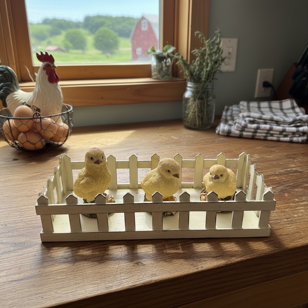 Baby Chick Farmhouse Decor, With Three Baby Chicks