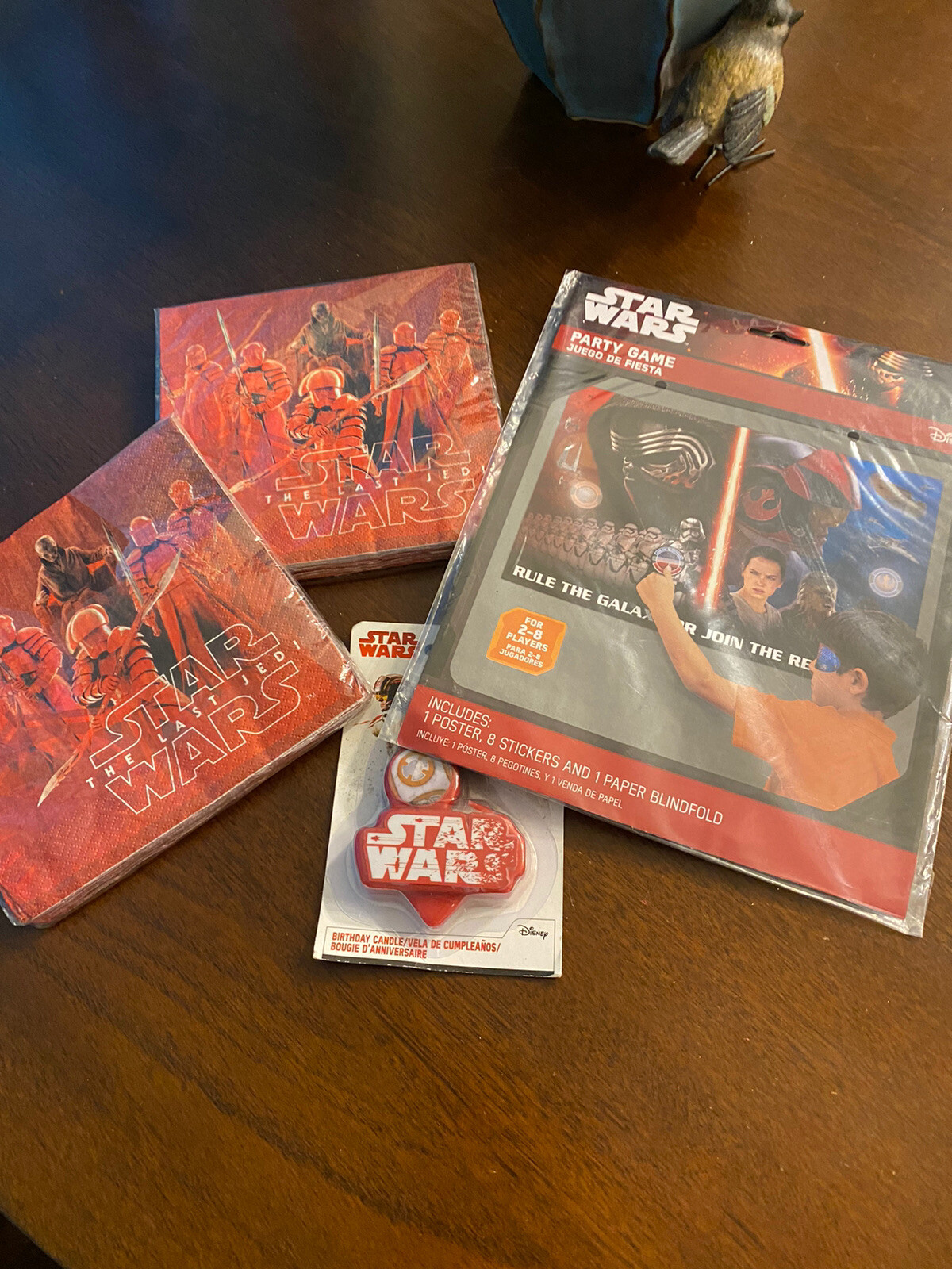 Lot of Disney Star Wars Party Supplies Napkins, Party Game, Candle NIP