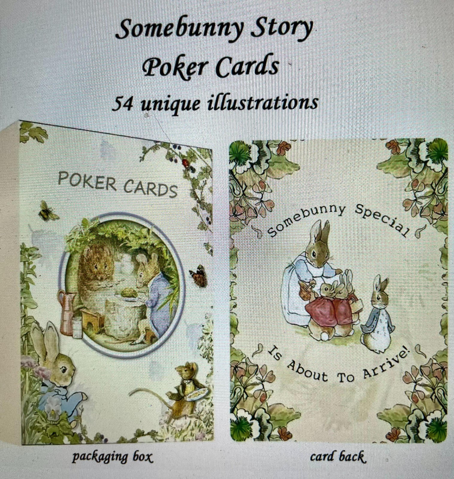 Easter Peter Rabbit Poker Poker Playing Deck of Cards X 2 Styles
