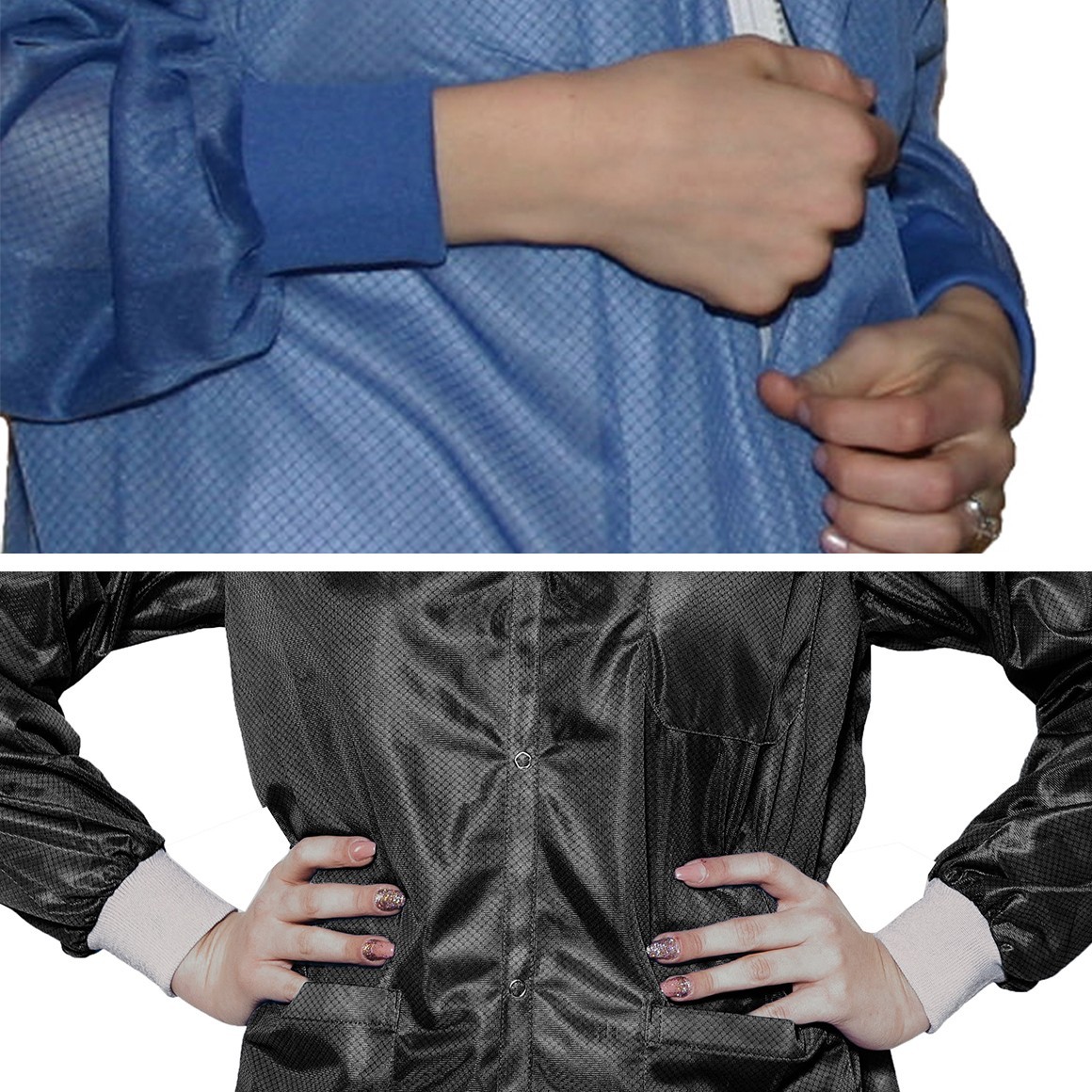 NOS! Transforming Tech ESD Jacket, Lightweight Poly-Carbon Blend 5XL Blue