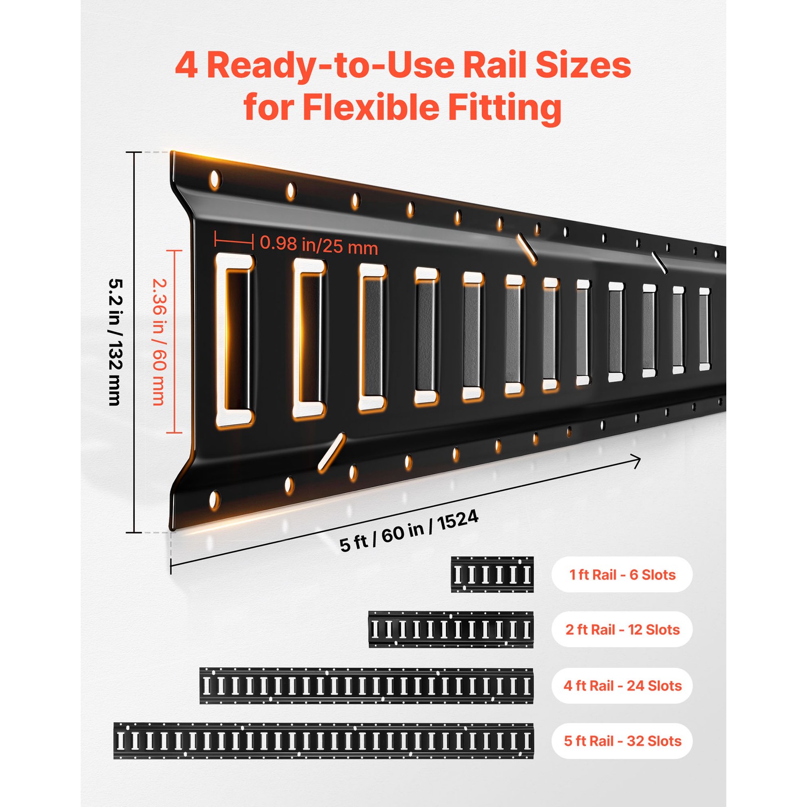 Uimoso E-Track Tie-Down Rail Kit with 8 Rails and 36 Accessories