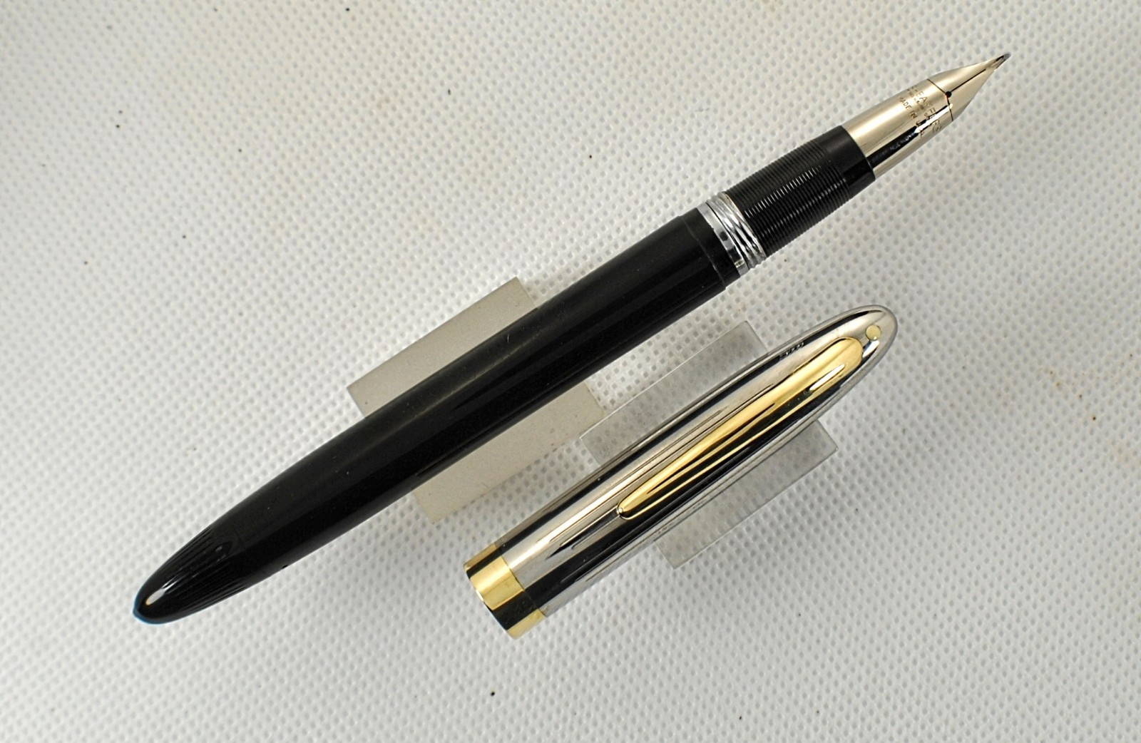 Very Nice Classic Black Snorkel Clipper, Smooth Medium Palladium Nib, RESTORED