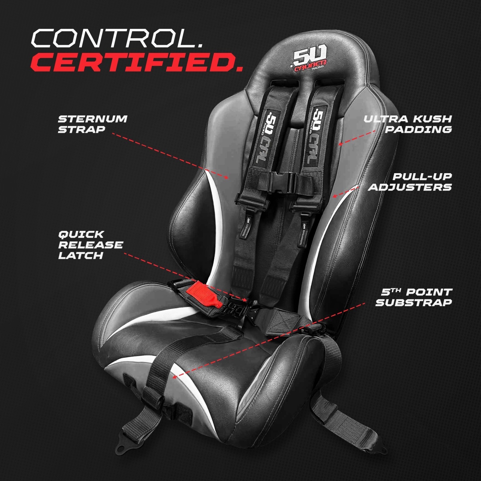 5 Point Racing Harness SFI Approved Off-Road Competition Buggy UTV SxS Desert