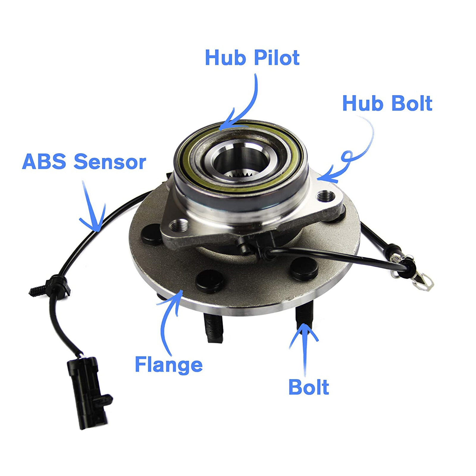VILOBOS 2 Pack Front Wheel Bearing Hub 4WD Chevrolet GMC Cadillac 6 Lugs w/ ABS