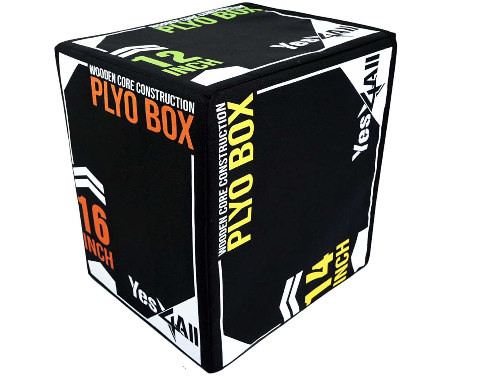 Yes4All 3-in-1 Soft Plyo Box 16" x 14" x 12" Wooden Core Cushioned Box Multi-Use