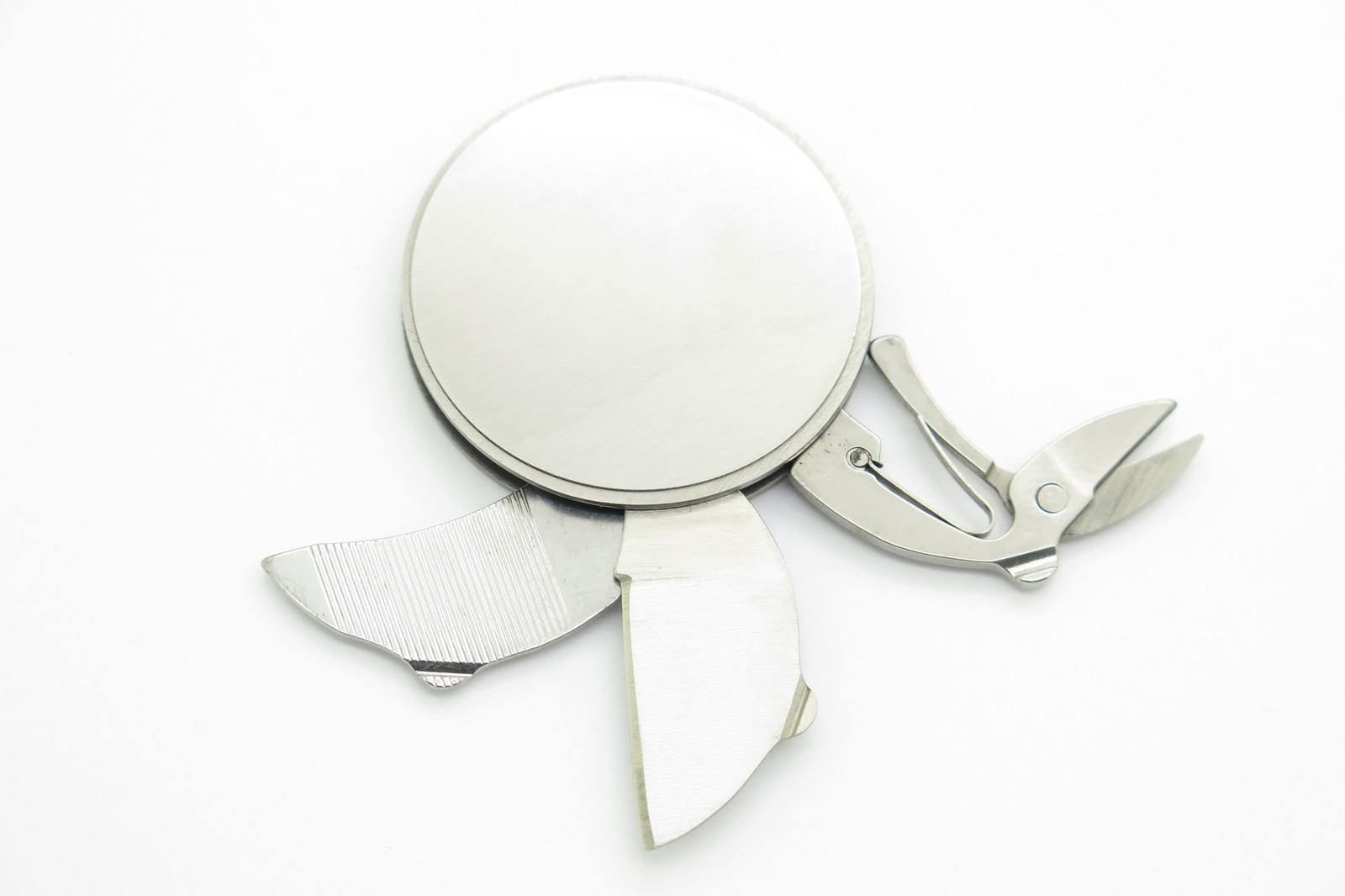 G Sakai (Engravable or Blank) Round Coin Metal Folding Pocket Knife Multi Tool