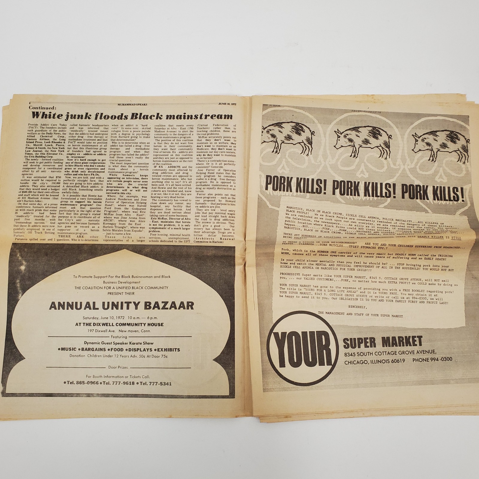 Vintage Muhammad Speaks Newspaper June 16 1972 Nation of Islam Black History