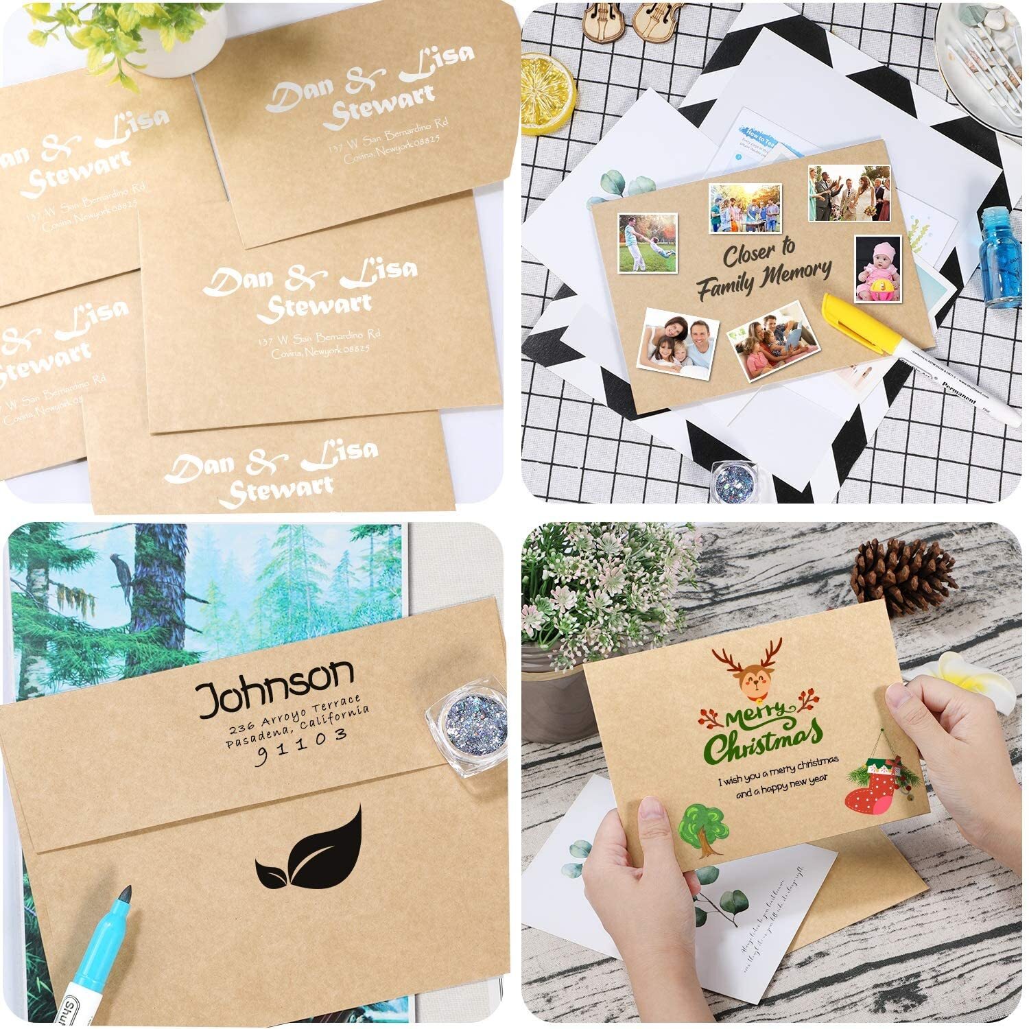 A7 Printable Brown Kraft Envelopes 5x7 250 Pack, Ohuhu A7 5-1/4 x 7-1/4 Inch