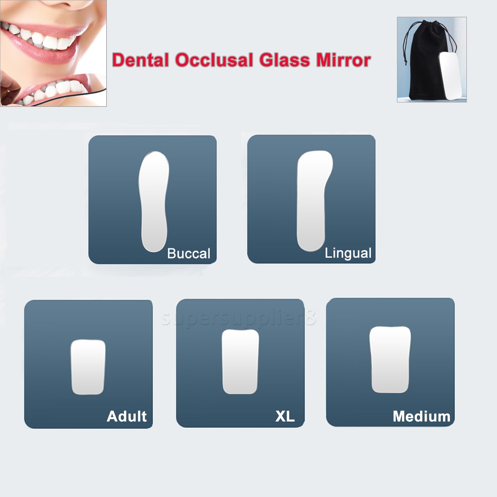 Dental Intraoral Orthodontic Occlusal 2Side Photographic Glass Mirror Photograpy