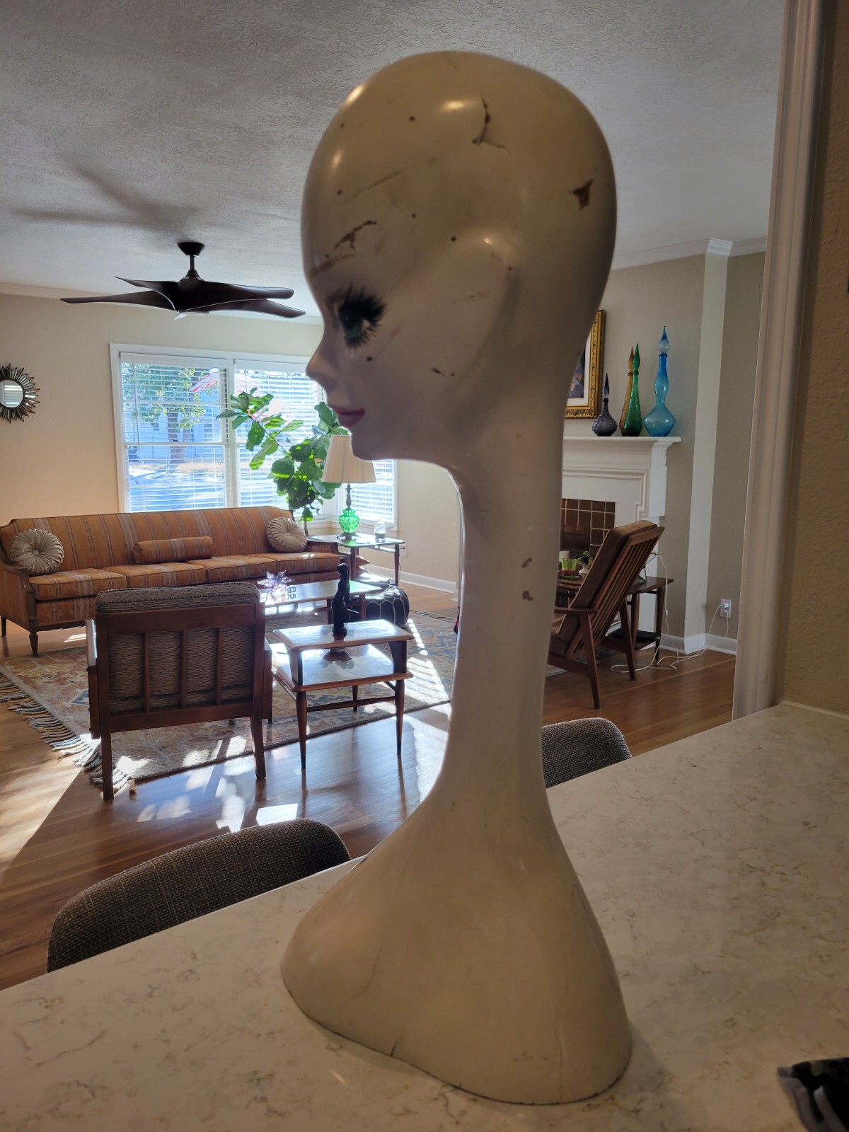 25" 1960’s . Audrey Hepburn Style Mannequin Display