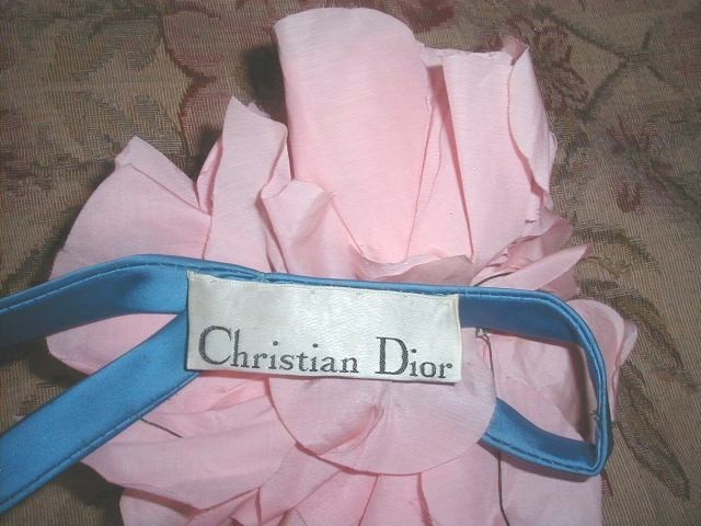 Vintage 1950's Christian DIOR Cocktail Hat w MASSIVE HUGE PINKS ROSES Paris NY