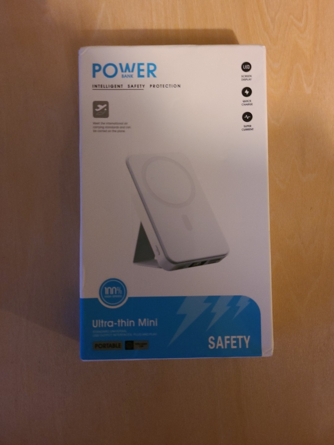 Ultra-thin Mini Power Bank Portable Quick Charge LED Display Super Current Safe