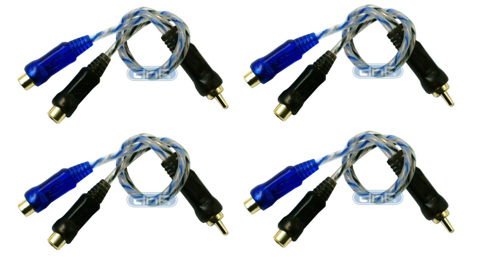 4 Pack 6" 100% Copper RCA Audio Cable "Y" Adapter Splitter 2 Female 1 Male