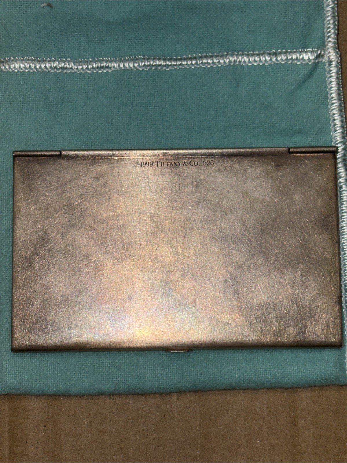 Tiffany & Co. 1837 Makers Sterling Silver Business Card Case .925 w/ Pouch