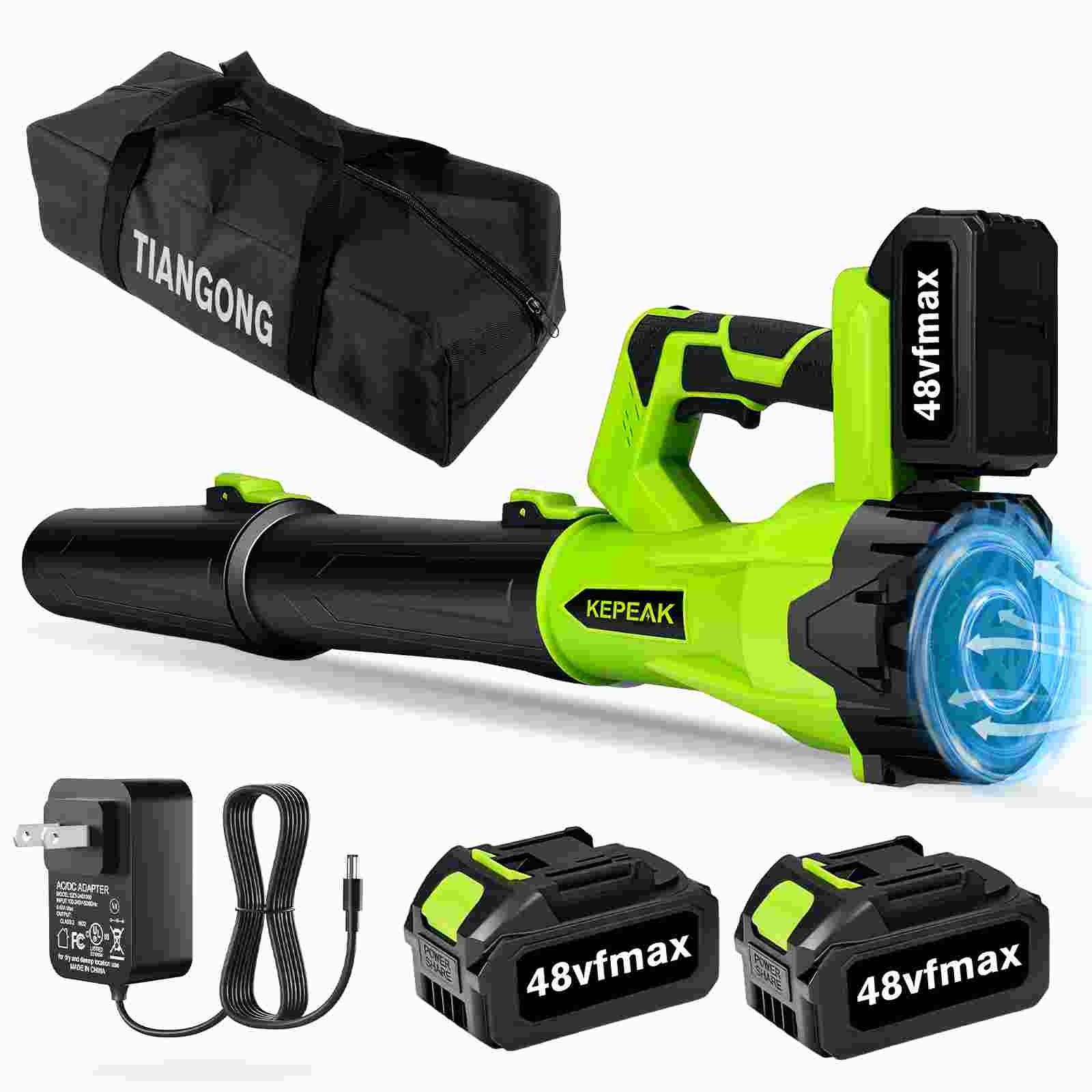 New Cordless Leaf Blower 650CFM/280MPH & 6 Speed Levels Electric w/2 Batteries