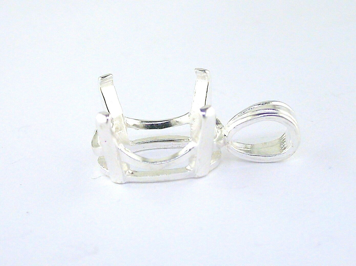 Oval Scalloped Pendant Pendant Setting Sterling Silver