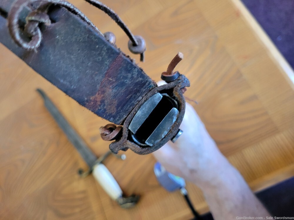 Modified Eagle Head Bowie Knife with Scabbard and Frog Used