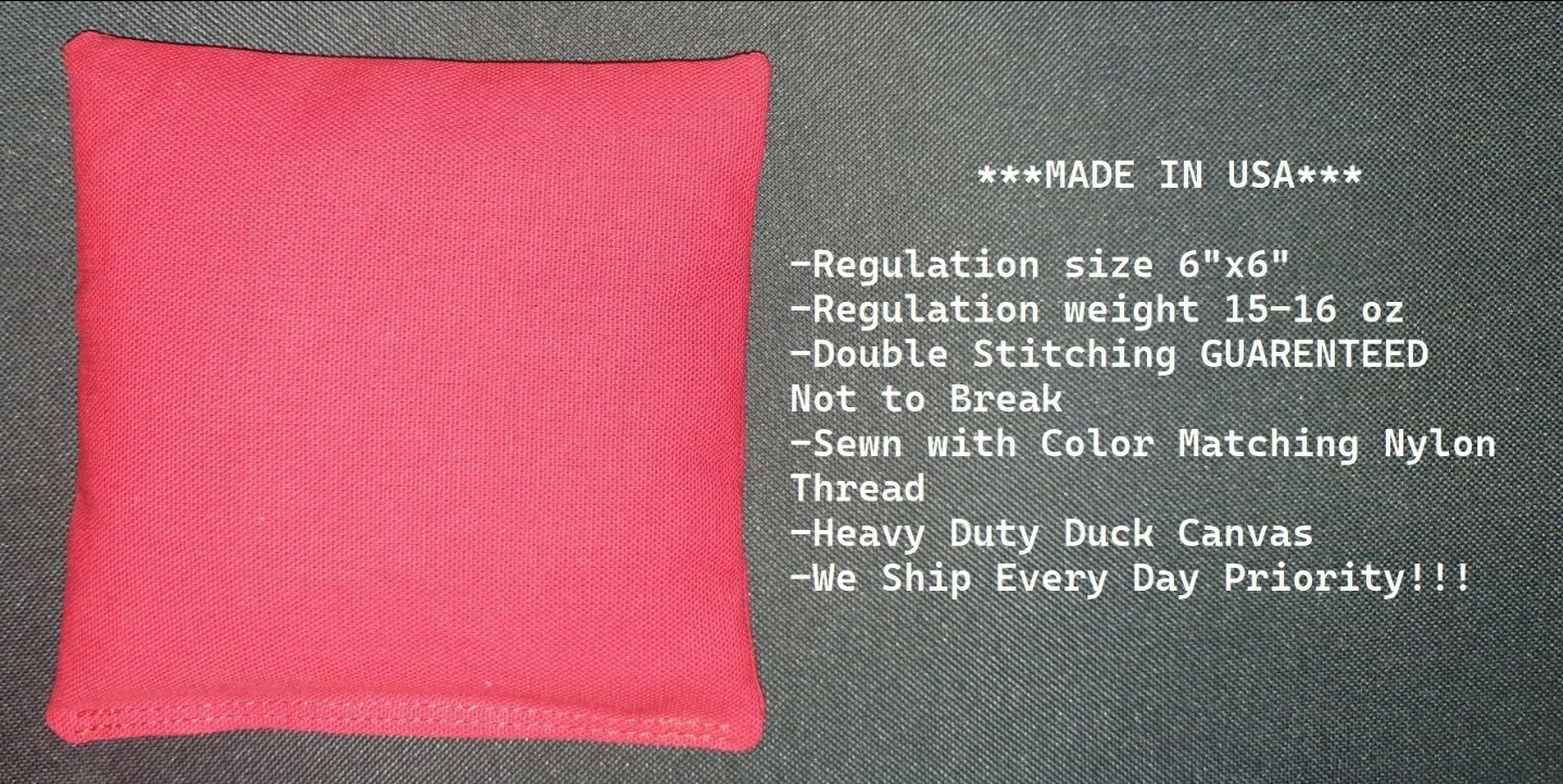 SET OF 8 WATERPROOF ALL WEATHER CORNHOLE BAGS PICK YOUR 2 COLORS! QUALITY BAGS!!