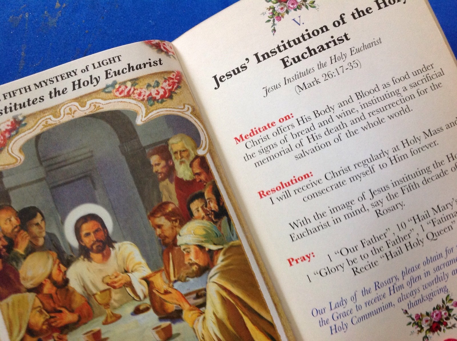 Rosary PRAYER Book How to Pray the Rosary 53 pages color history of the Rosary