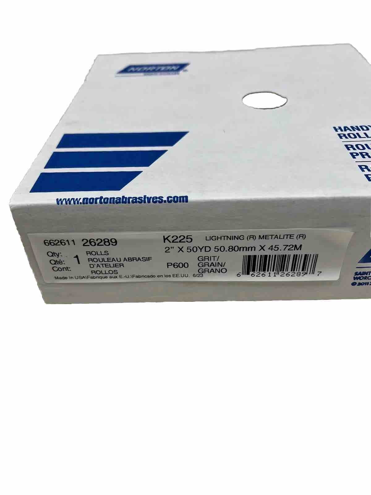 Norton K225 Abrasive Roll, 2" X 50YD, 600G, Brown