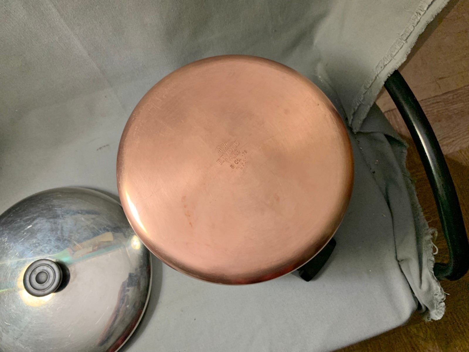 Vtg Revere Ware Stock Pot Dutch Oven 8 QT Copper Clad Bottom ROME NY 1979 RARE