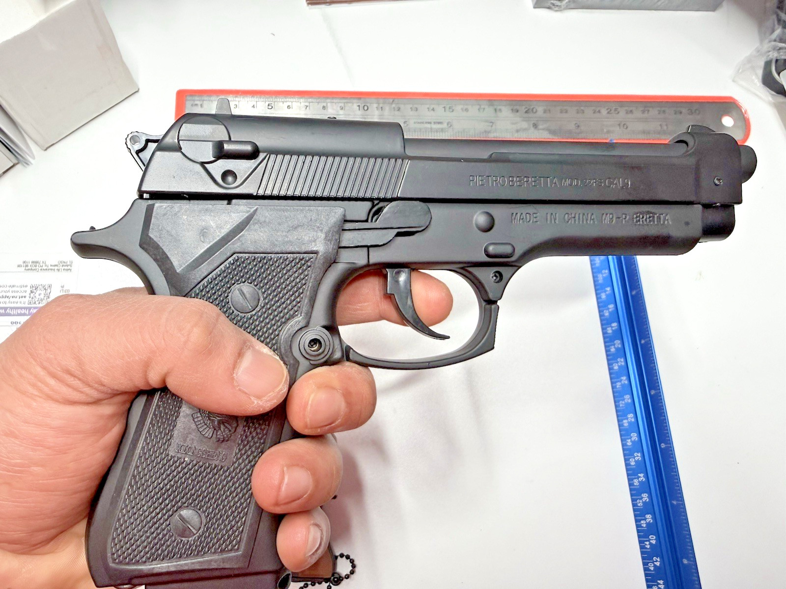 9mm M9 Beretta Jet Black Slide Action Gun Pistol Jet Torch Lighter USA 1:1 Big