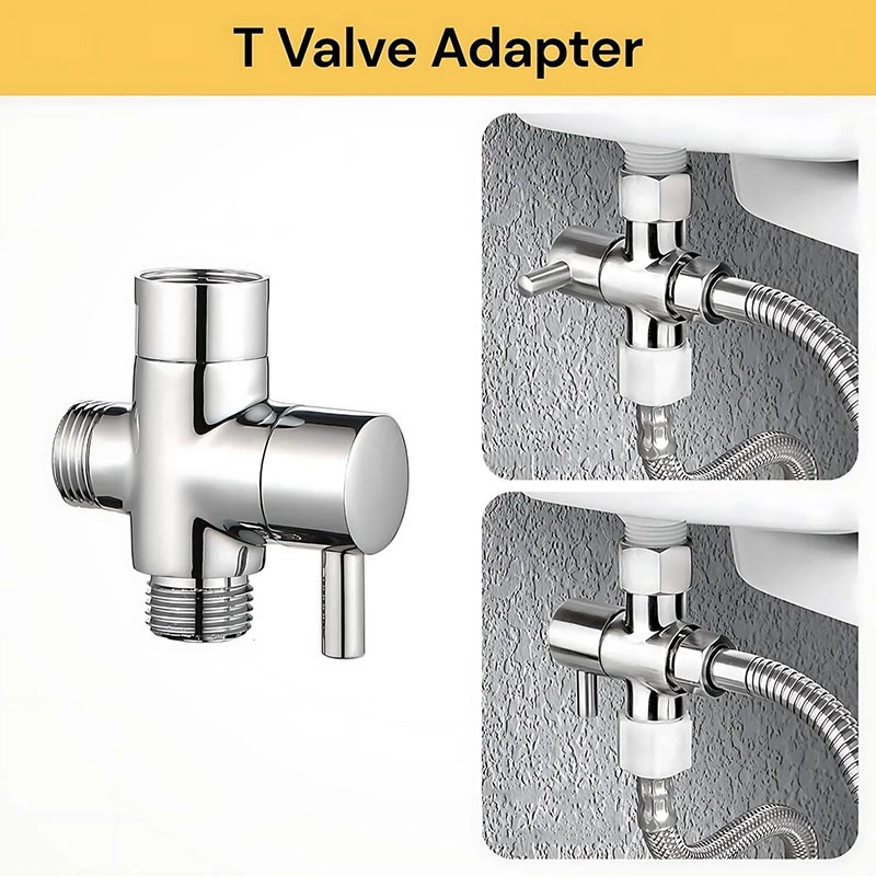 US Toilet Shattaf Adapter Hose Bidet Spray Stainless Steel Handheld Shower Head