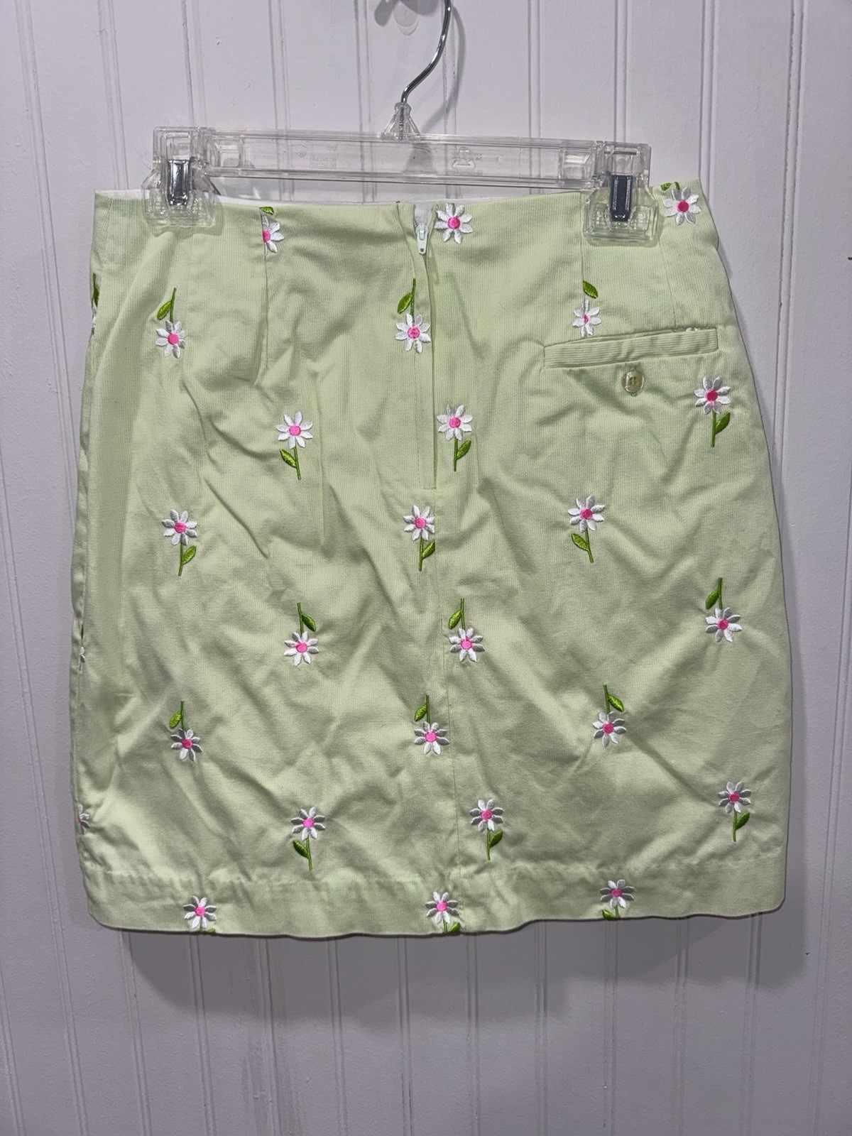 Vintage Lilly Pulitzer Women’s 4 Green Floral Embroidered Skirt