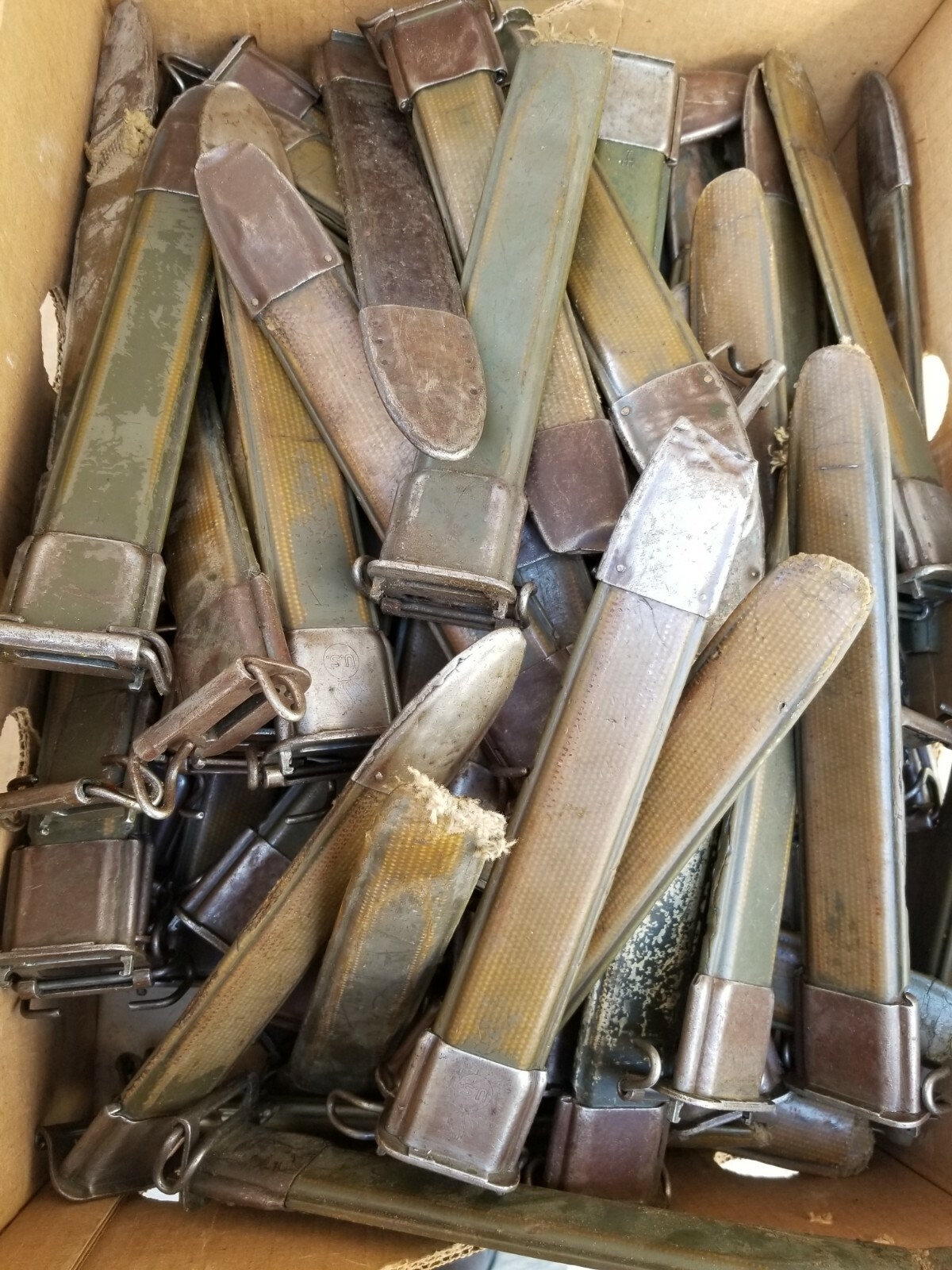 SUPER DEAL! GARAND SCABBARD USM7 VARIOUS MARKING VERY POOR CONDITION SOLD AS IS.