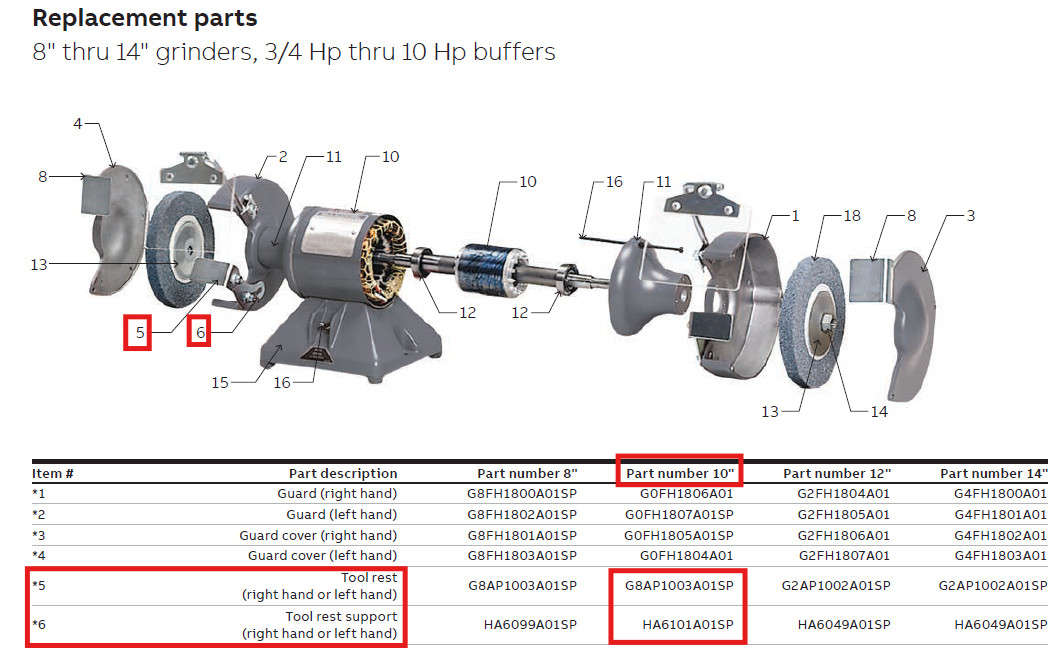 Premium 8in/10in Bench Grinder Tool Rest - Heavy-Duty Stainless | Baldor