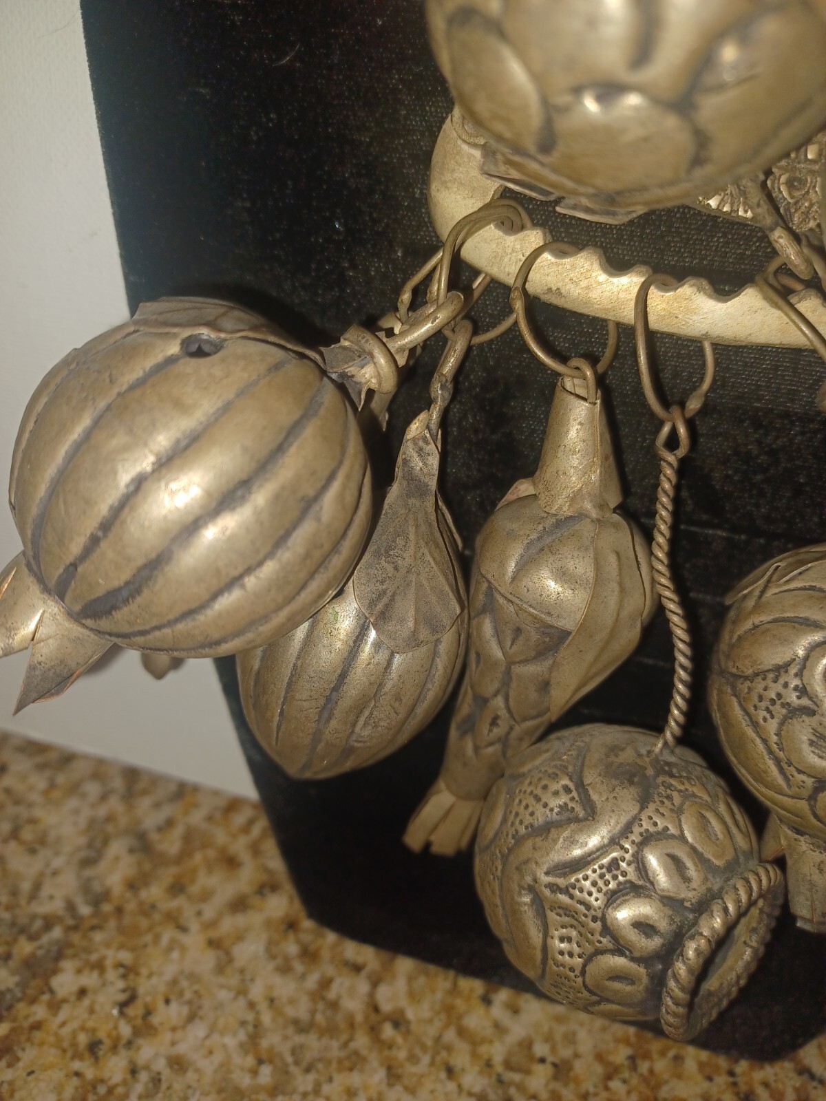 Brazilian Penca de Balangandan Silver on Brass 10 Charms Brazil