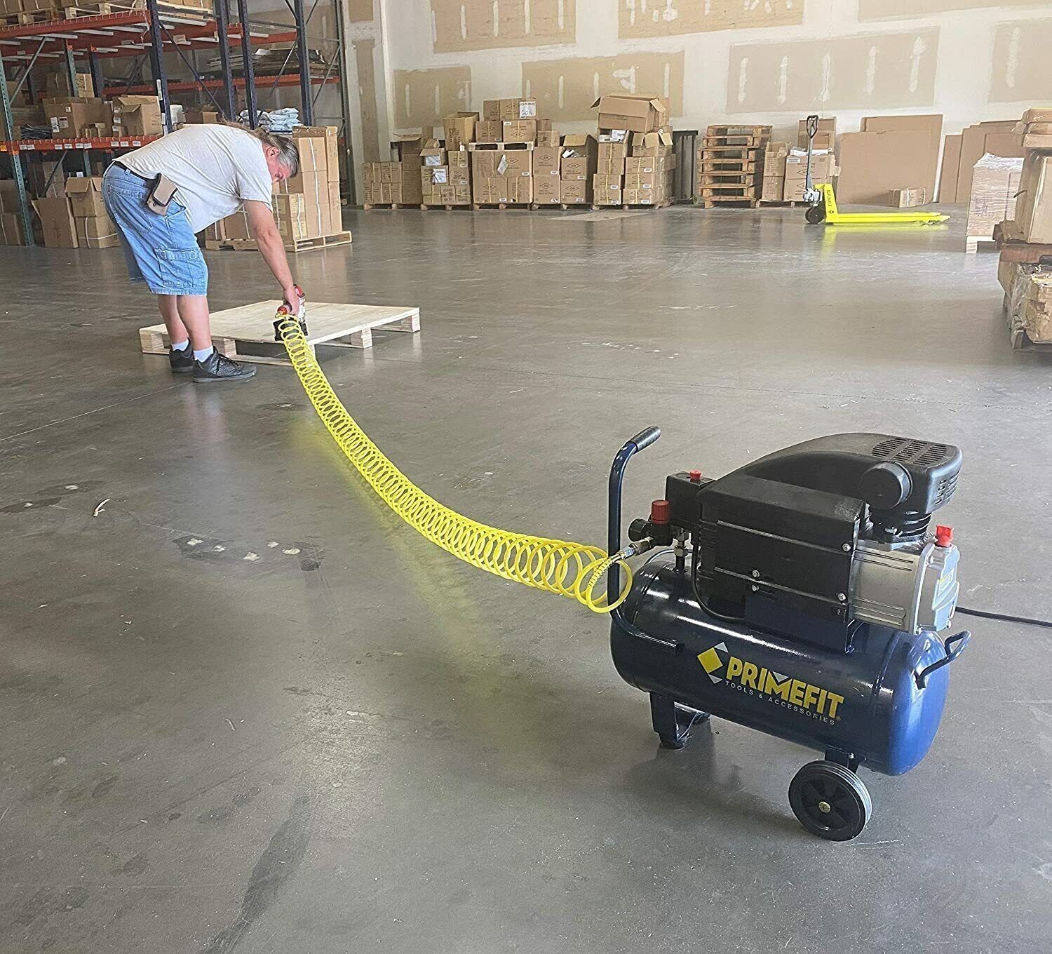 New 20pcs Air Compressor Accessory Kit 25Ft Recoil Hose Gun Nozzles Set 1/4" NPT