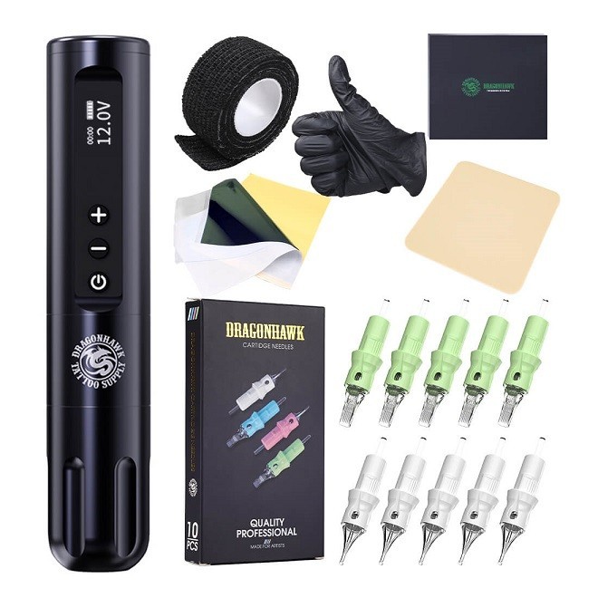 Tattoo Kit | Dragonhawk X9 Wireless Tattoo Machine Advanced Bundle