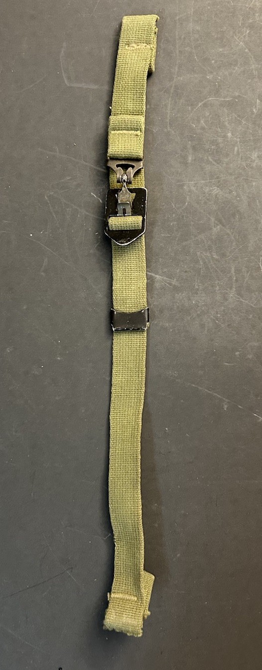 ONE Used Late WWII OD7 Ball & Catch ChinStrap set for US GI M1 Steel Helmet