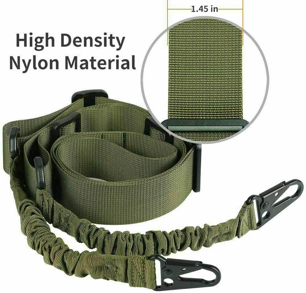 Tactical One Single Point / Two / Three Point Sling Strap Bungee Rifle Gun Sling