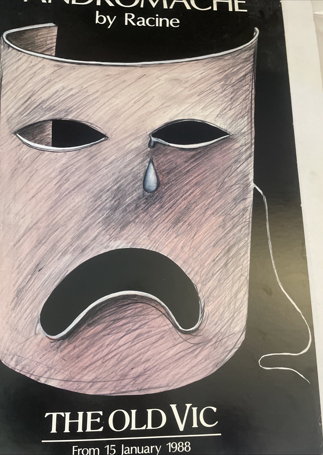 Vintage 1988 “Andromache” 30x20 Inch Cardboard Poster, Racine