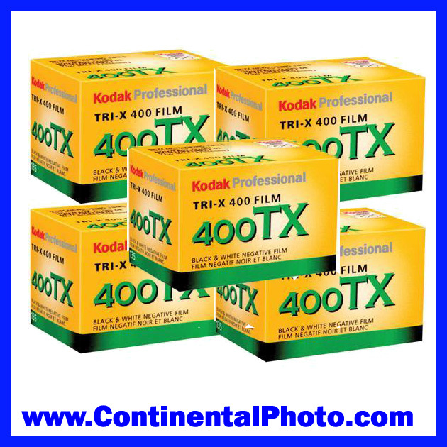 5 Rolls Kodak Pro TX 400 36 Exp. Tri-X Pan Black and White 35mm Film