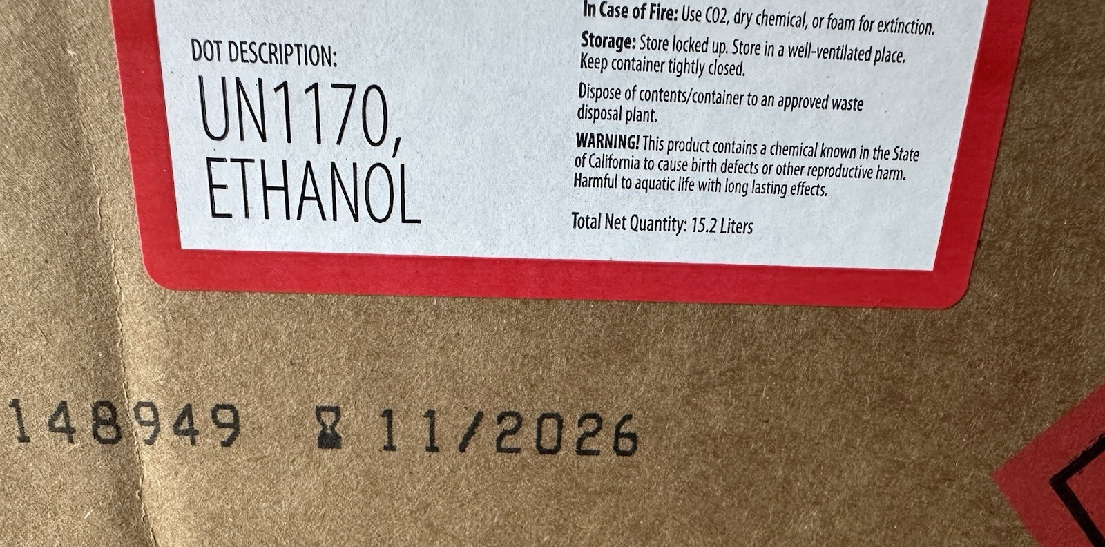 (1 Gallon) 128 oz Denatured Alcohol (Ethanol) 190 proof Cardinal Health