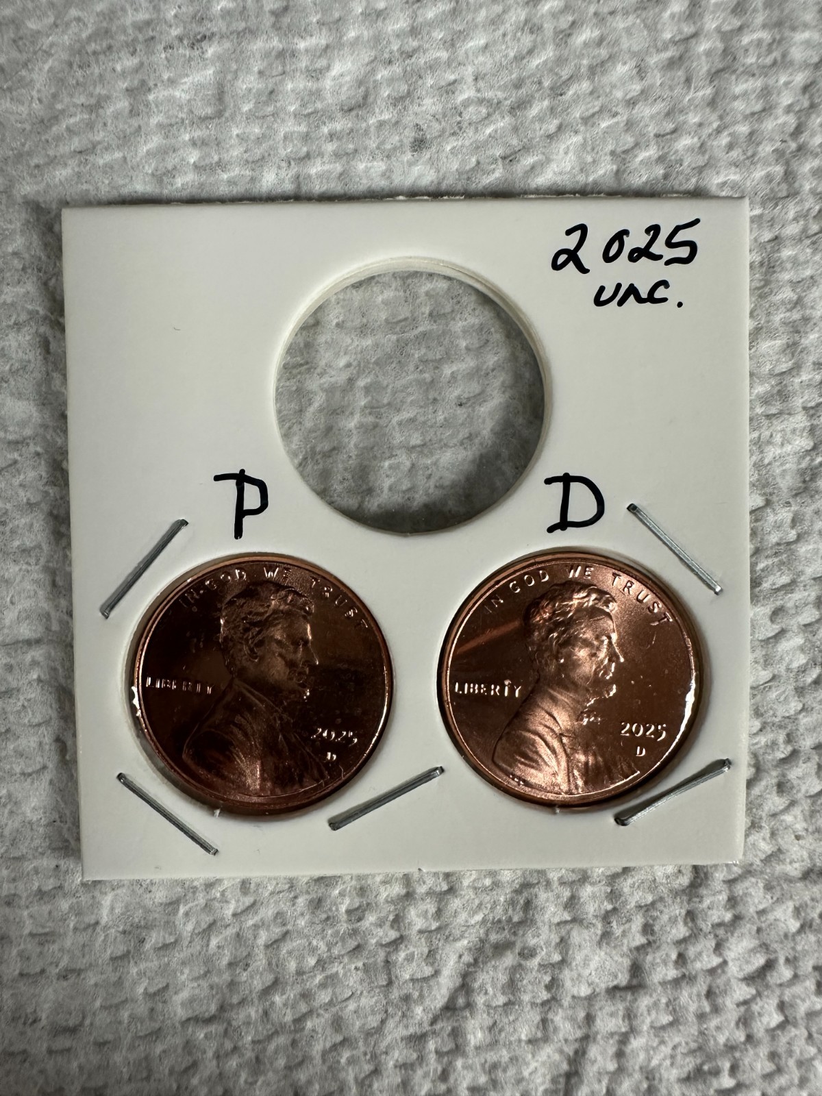 2025 P & D LINCOLN SHIELD CENT UNCIRCULATED 2 COINS IN FLIP READY TO SHIP