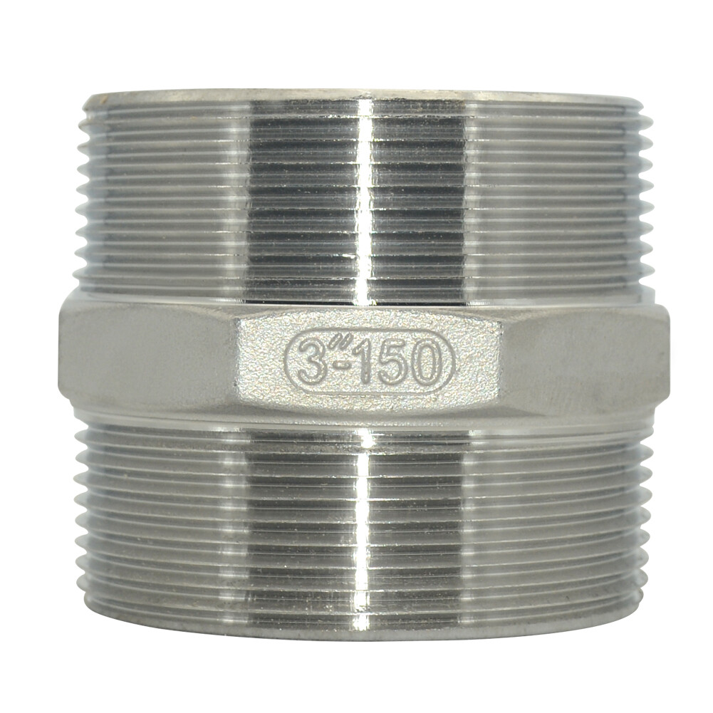 3" inch Male to Male Pipe Fitting Hex Nipple NPT Stainless Steel 304 connector