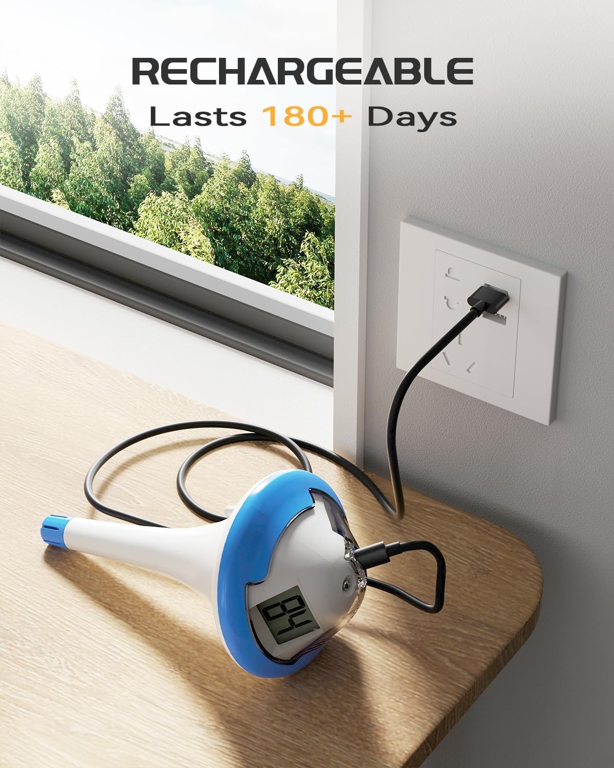 Wireless Swimming Pool Thermometer model ET214-S, usb rechargeable, Aquarium