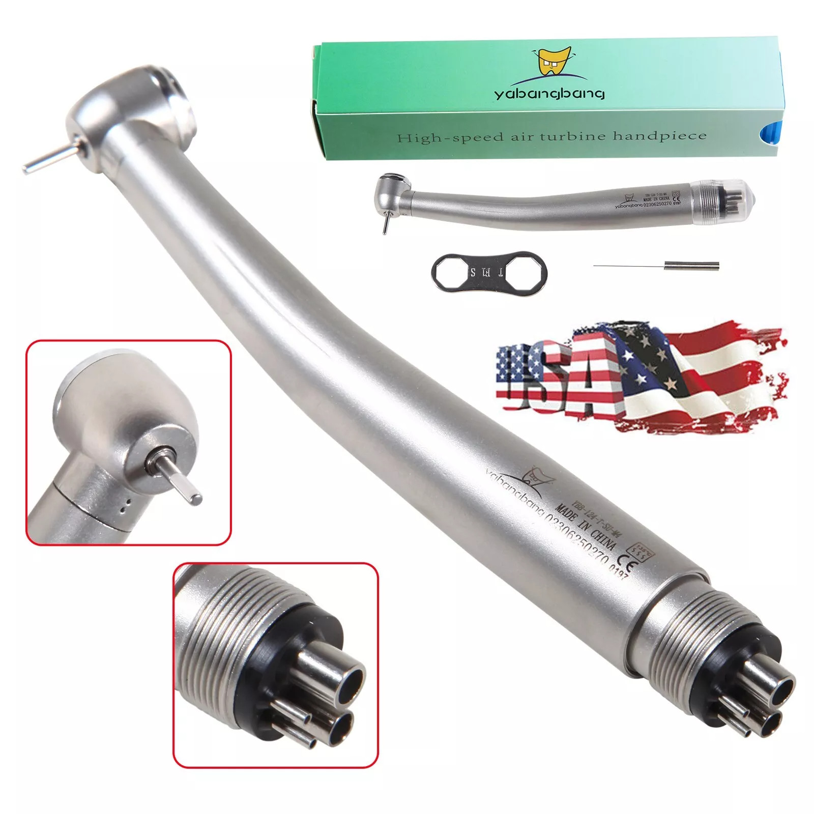 10*NSK Style PANA MAX Dental High Speed Turbine Handpiece Push Button 4Hole SALE