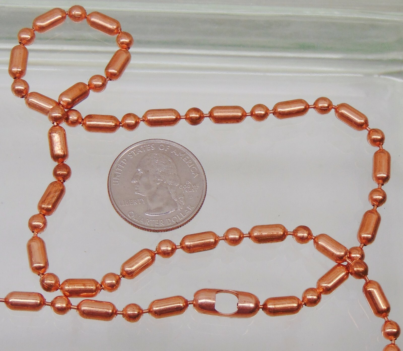 100% COPPER Ball + Bar Chain ~ NECKLACES ~ 4.5mm bead ~ #10 size Various Lengths