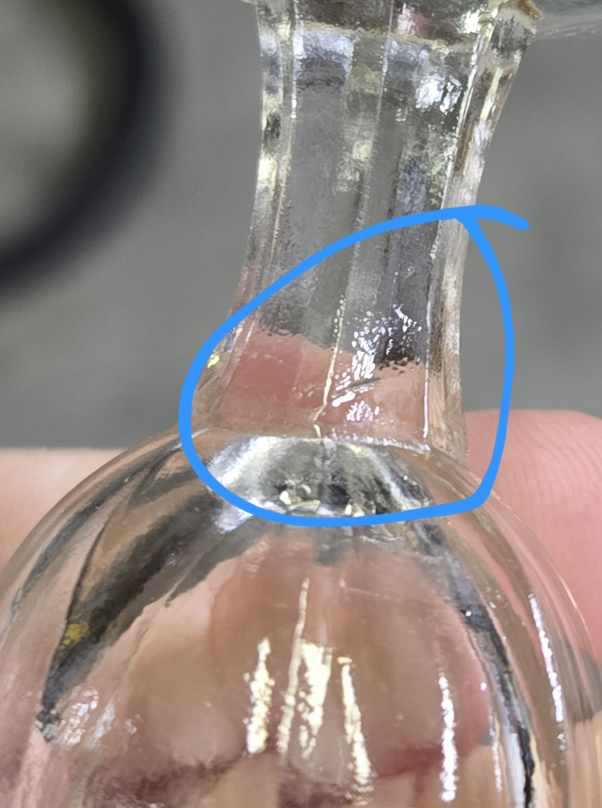 Vintage Gulfport 8 Paneled Clear Glass Eye Wash Cup Marked G