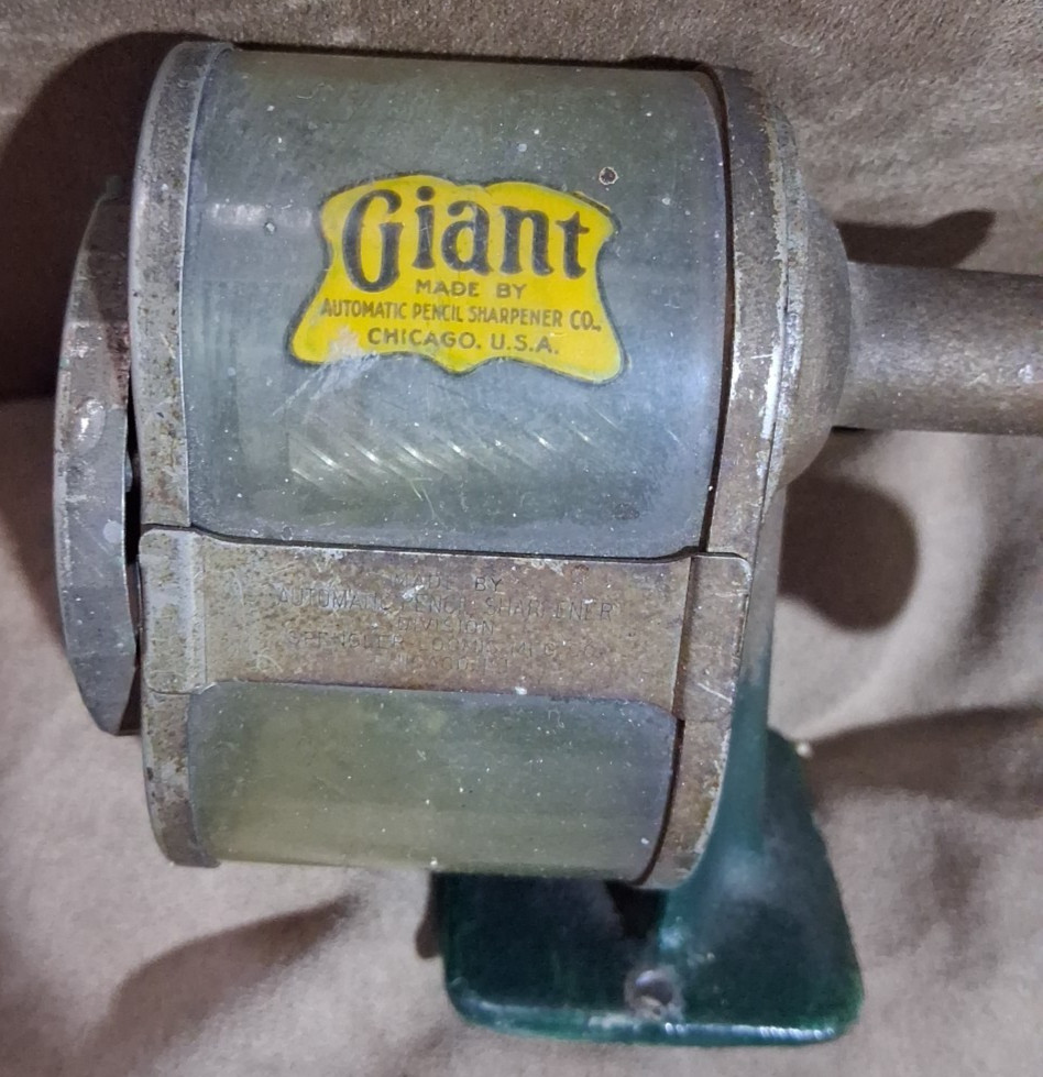Vintage Pencil 1920's GIANT Sharpener The Automatic Pencil Sharpener Co. USA