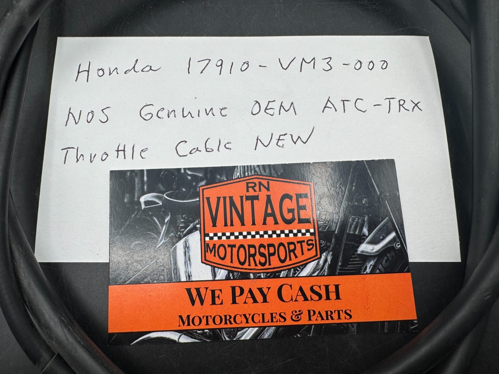 NOS Honda 17910-VM3-000 Genuine OEM ATC-TRX Throttle Cable New