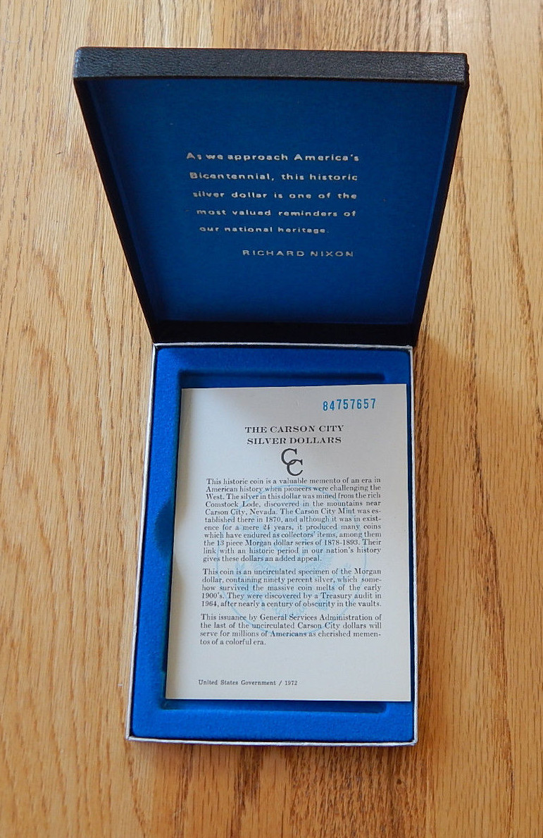 GSA Black Box & COA for 1884-CC Morgan Silver Dollar - Empty No Carson City Coin