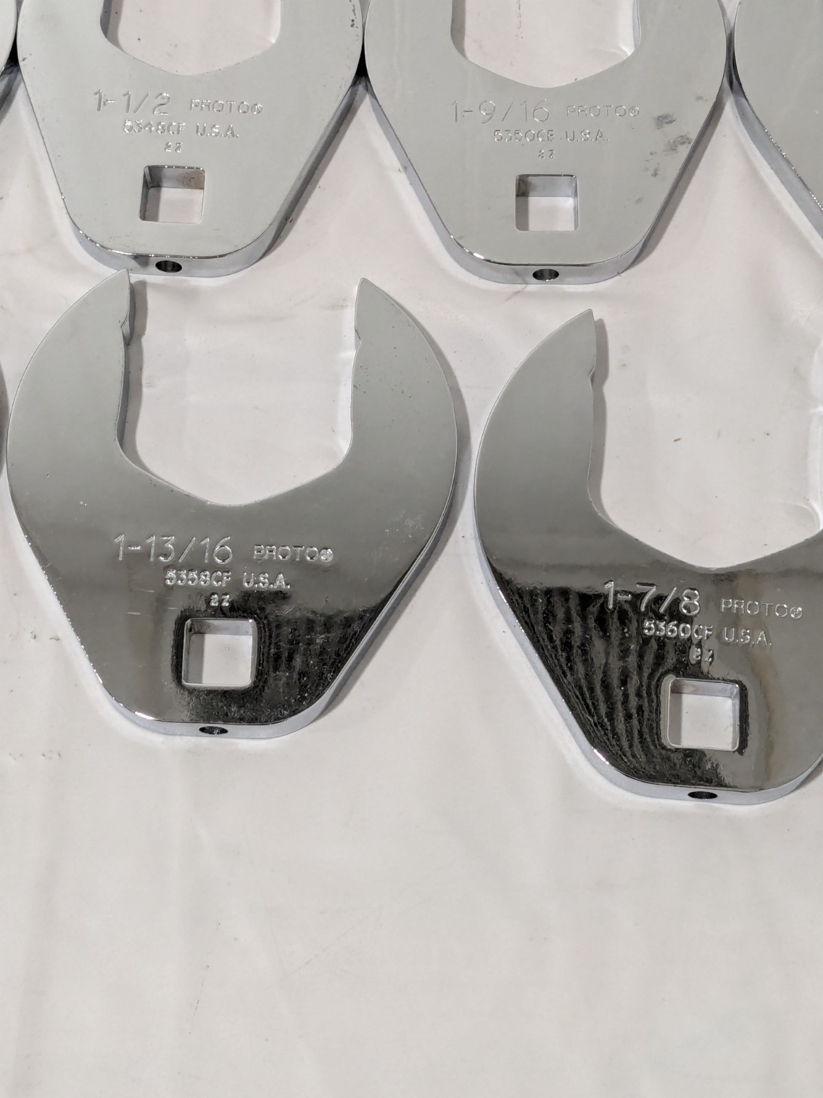 Proto 15 Pc 1/2" Drive Open End Crowfoot Wrench Set 1-1/16 to 2" J53001CF