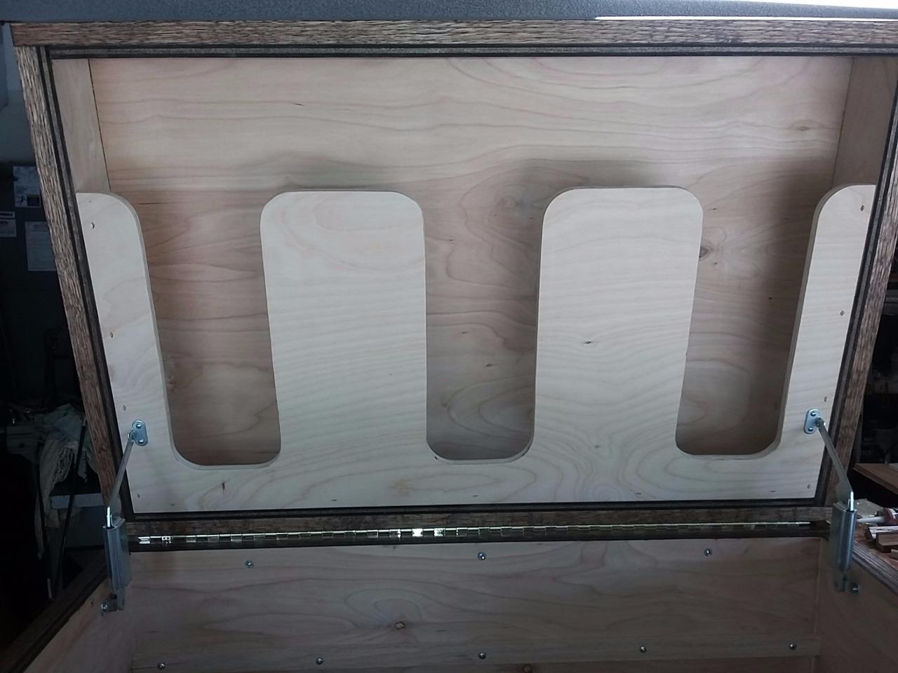 Tack Trunk w/bandage lid, brush tray/ stained dark walnut, Free Shipping!