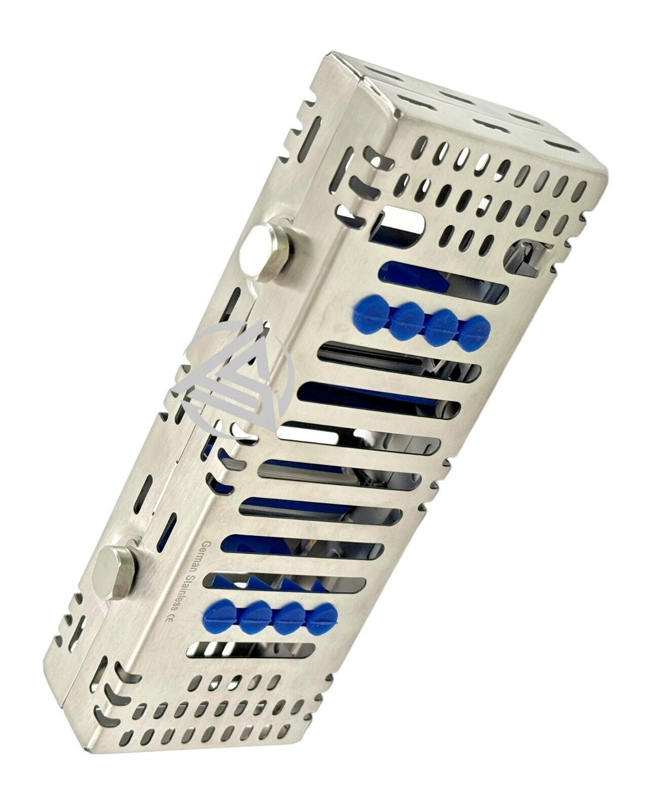 GERMAN Double Decker Dental Surgical Sterilization Autoclave Cassette  8 tools